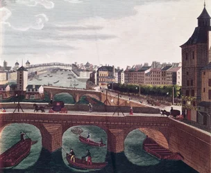 Die Pont au Change und die Pont Notre Dame, ca. 1815-20 (Detail)